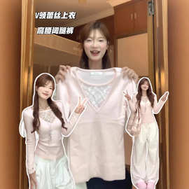 冬季新款设计感拼接蕾丝长袖T恤女美式纯欲风修身显瘦上衣女ins潮