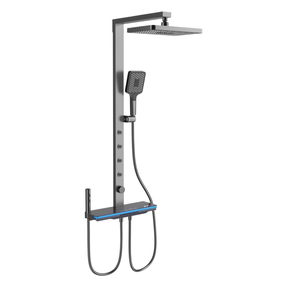 Casa inteligente rociador cintura traje de ducha hogar pistola gris lechoso blanco baño pantalla digital faro dispositivo