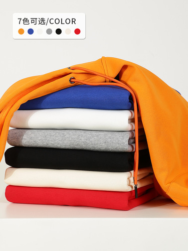 500g silver fox velvet thick hooded sweater logo autumn and winter new work clothes team class clothes