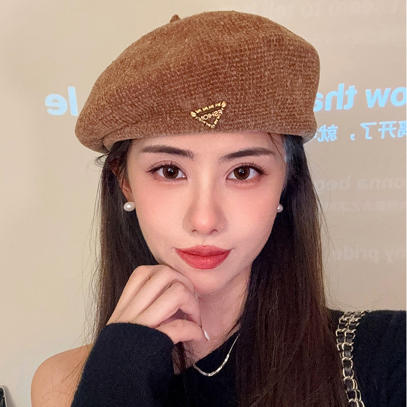 秋冬新款帽子女复古贝雷帽大头围显脸小画家帽韩版休闲百搭前进帽|undefined