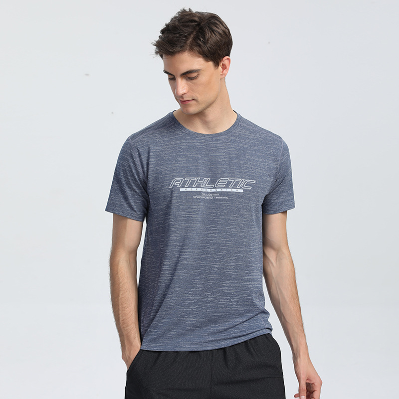 Deportes camiseta de los hombres de secado rápido manga corta de seda de hielo de verano delgada superior suelta ropa de entrenamiento de fitness correr transpirable manga corta