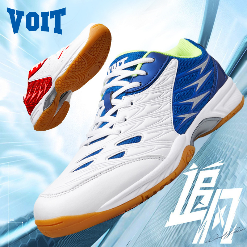 Voit/Woite Badminton Shoes for Men and Women, Shock-Absorbing Table Tennis Shoes, Size 47, Non-Slip, Wear-Resistant Carbon Plate, Size 48, Large Size Tennis Shoes