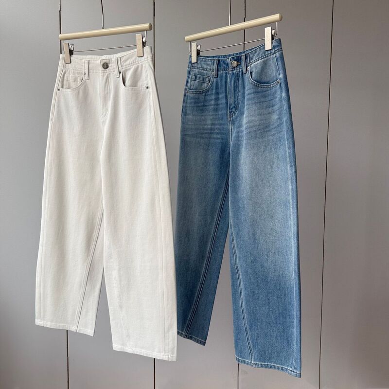 The Fit Is Excellent, Three-Dimensional Tailoring! Women's Cotton High-Waisted, Lightweight, Comfortable, Nine-Point Straight-Leg Jeans with Four-Way Stretch The Fit Is Excellent, Three-Dimensional Tailoring! Women's Cotton High-Waisted, Lightweight, Comfortable, Nine-Point Straight-Leg Jeans with Four-Way Stretch