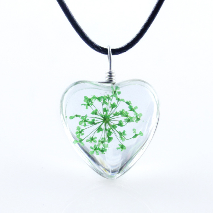 Organic glass pendant heart shaped