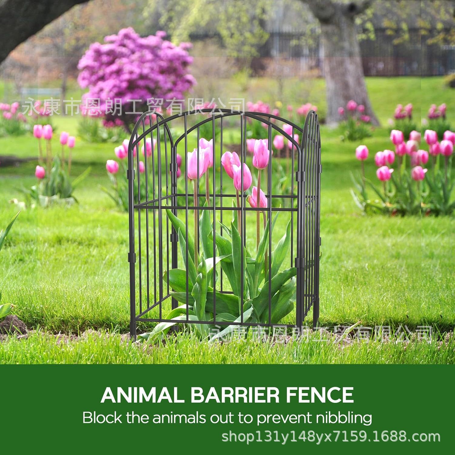 Metal resistente al óxido sin cercas de excavación barrera animal perro, borde de cama de flores línea de decoración marco panel valla