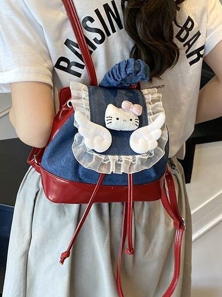 时尚卡通可爱Hellokitty迷你包包女2025新款高颜值超火百搭双肩包|undefined