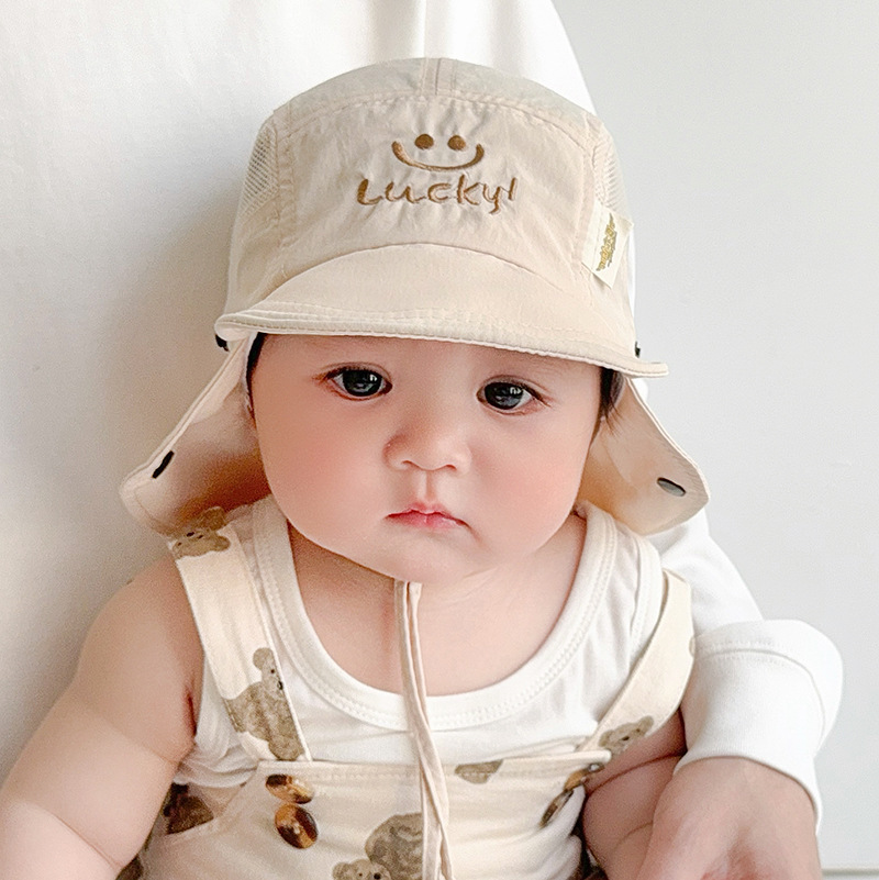 Sombrero de bebé estilo fino de verano, gorro de chal de secado rápido transpirable, gorro de visera para bebés, gorro de protección solar para niños y niñas