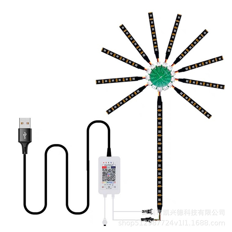 Lámpara de humo de caballos con aplicación Bluetooth luz decorativa a todo color con control de voz LED USB fuegos artificiales efecto Barra de Luz color mágico