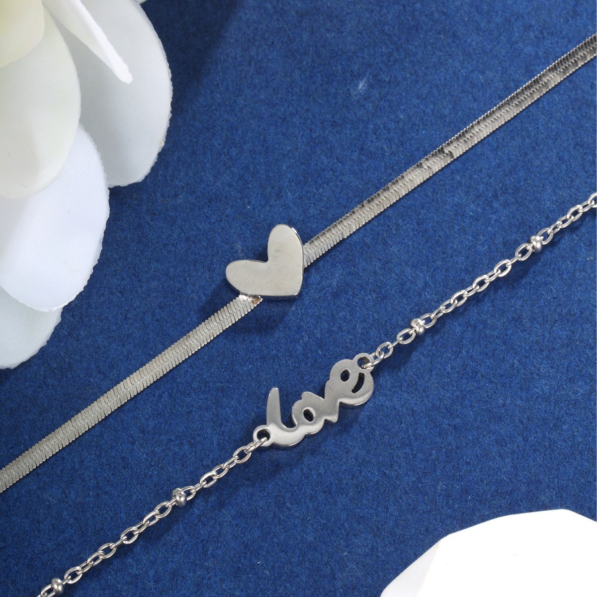 Xuping joyería nueva moda damas de verano de acero inoxidable doble mariposa correa de tobillo mujer Europa y América transfronteriza arena pie de viento