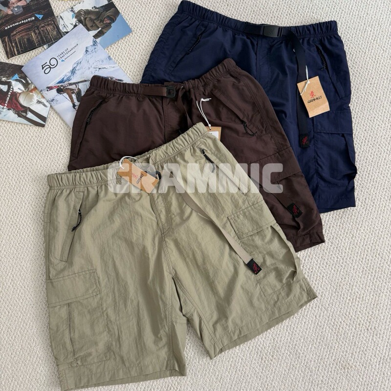 Cross-Border High-Quality Gram Men's Nylon Work Shorts with Large Pockets, Sun Protection, Water-Resistant, Casual Shorts, Five-Point Length
