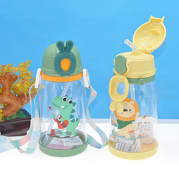 Jinshi hervidor de agua para bebés con mango con correa taza de agua taza de paja taza de agua taza portátil para estudiantes taza de agua para deportes al aire libre