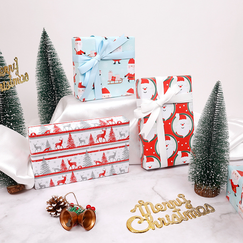 Transfronterizos para el papel de embalaje de regalos de Navidad de gran tamaño de alto nivel al por mayor