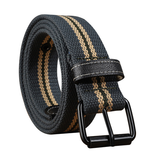 Unisex thickened canvas belt 24-hole pin buckle belt student youth thickened jeans belt new network