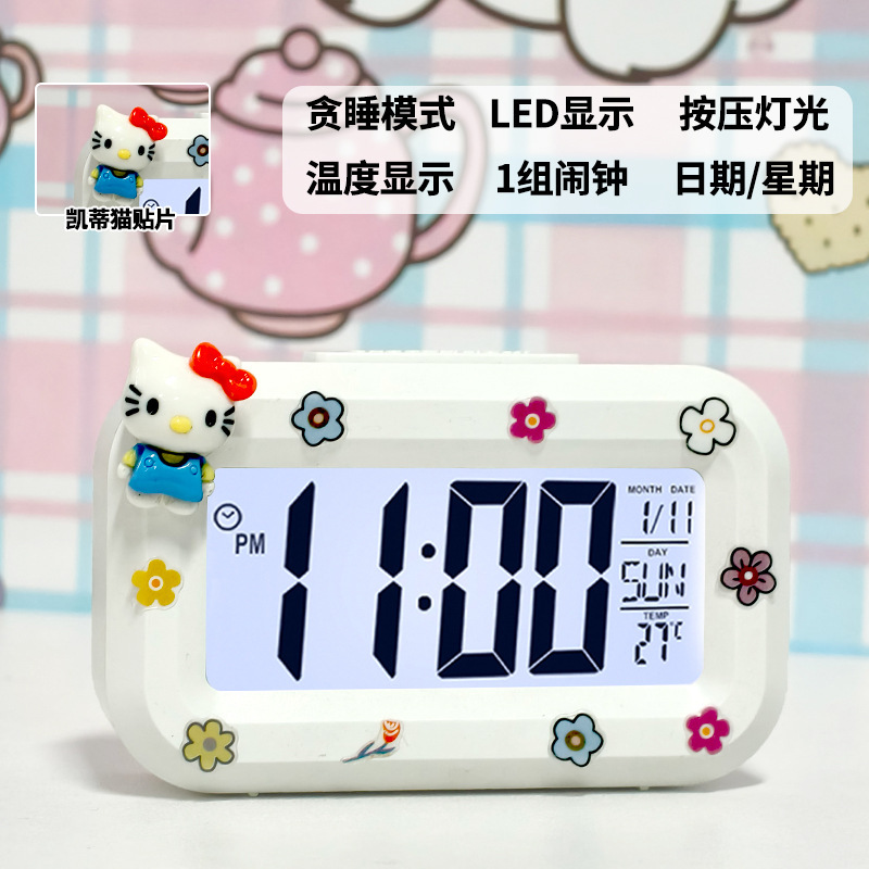パチャ犬ミニ夜光目覚まし時計かわいい静音学生小型デスクトップ時計汎用電子目覚まし時計|undefined