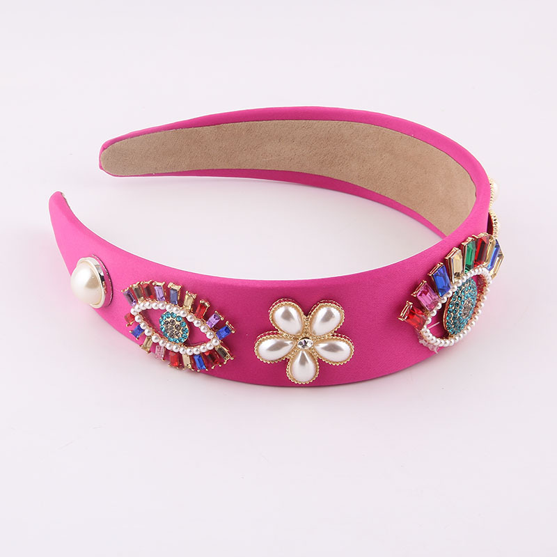 Baroque Diamond-studded Colored Eyes Flowers Headband display picture 8