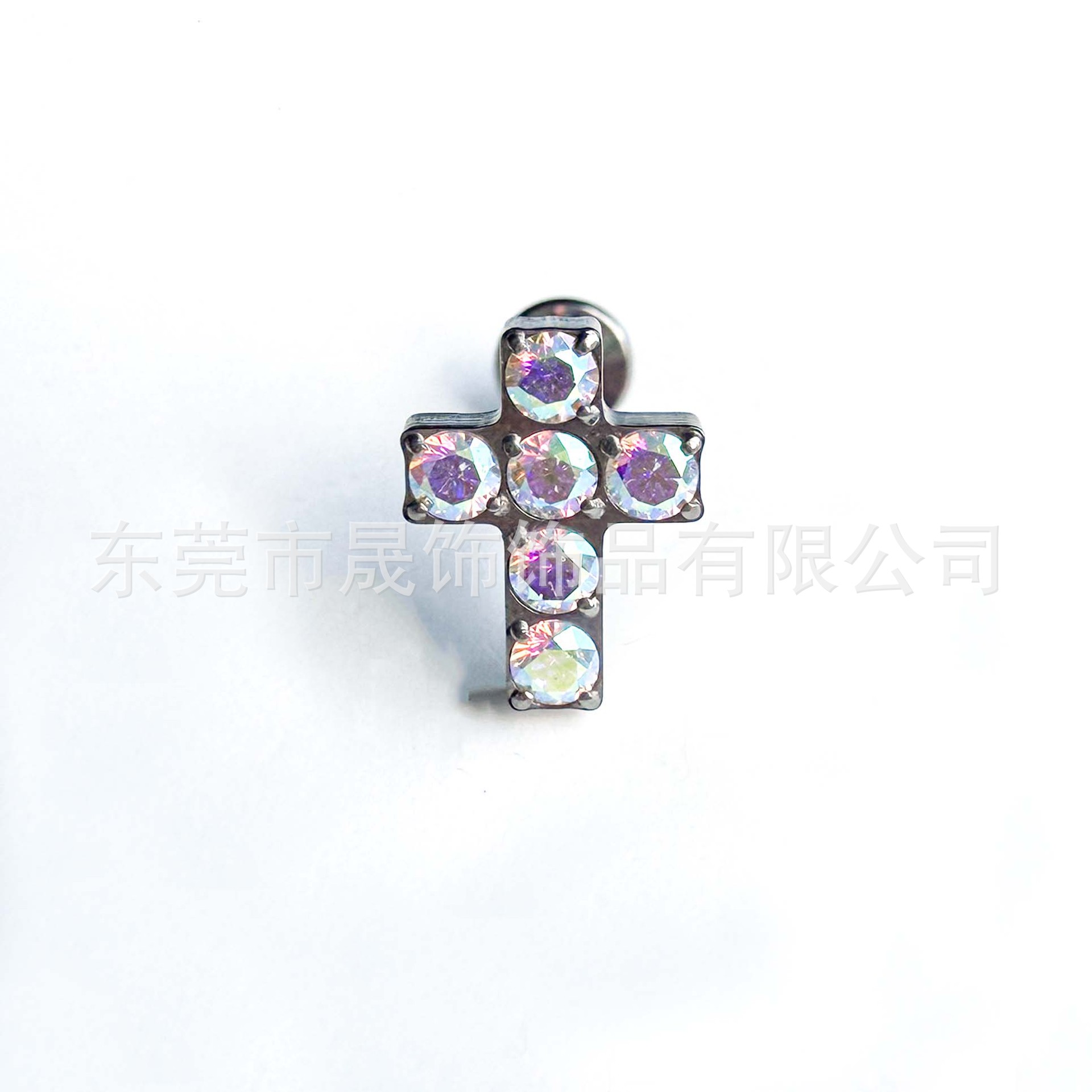 F136 Titanium Alloy Cross Ear Stud Helix Cartilage Stud Ear 饰G23 Studded Diamond Labret Stud Piercing Jewelry Piercing