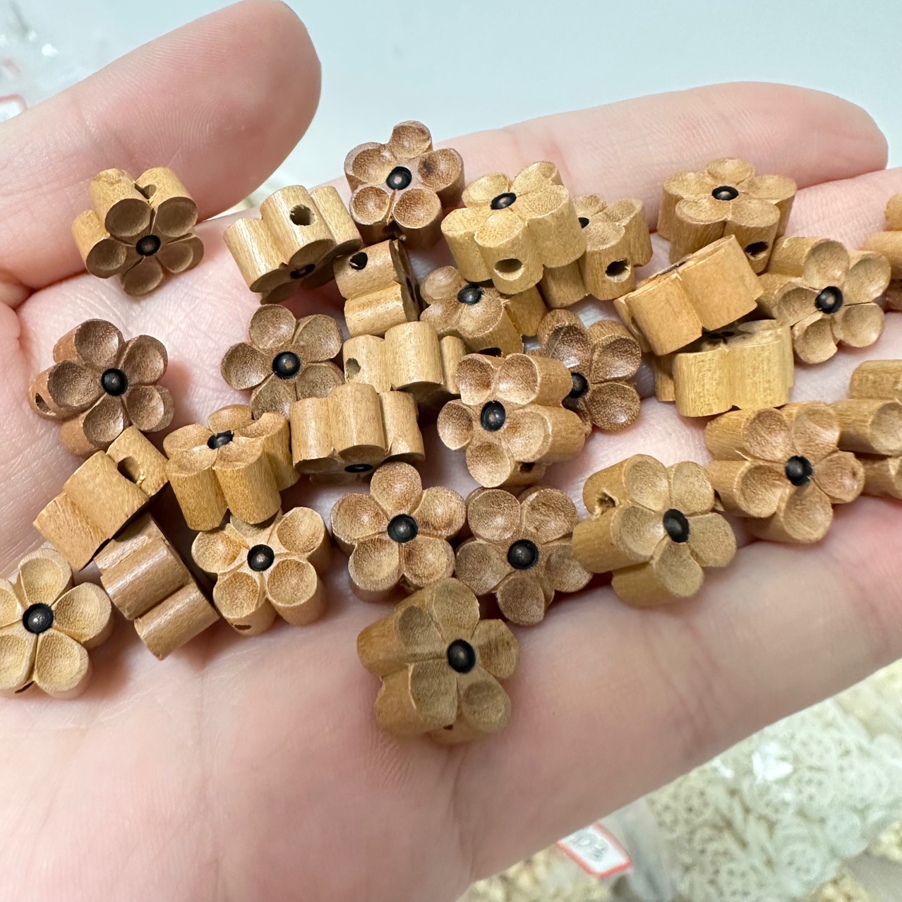 桃木五瓣花桃花DIY文玩佛珠饰品配饰手机链手链吊坠包挂项链原创