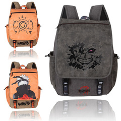 Cross-border animation peripheral canvas backpack My Neighbor Totoro Tokyo Attack on Titan One Piece school bag student PU backpack