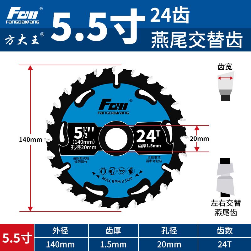 Specifications:Upgraded model: 5.5 inches 140mm*24 teeth [1 piece]