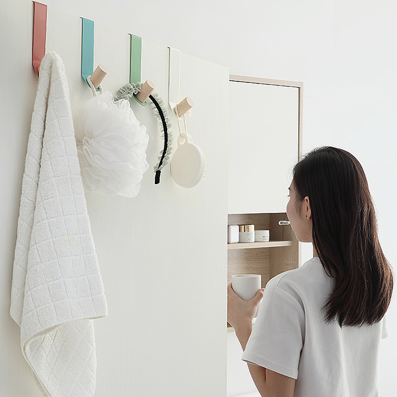 Puerta de hierro gancho trasero colgador de puerta sin perforar puerta trasera gancho creativo estante de almacenamiento dormitorio almacenamiento artefacto