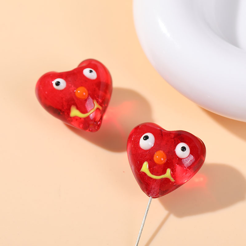 10g Weight Pendant, Beads Jewelry Making Type 20mm Jewelry Making Size DIY Jewelry Accessories Classification 1 Piece Quantity Glass Material Heart Shape Pattern Enamel Design Sweet Style 1 Piece 20mm Glass Heart Shape DIY Jewelry Accessories Pendant Beads 14