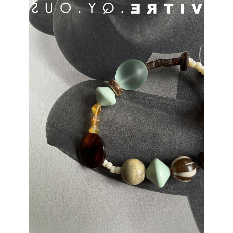 Gentle Retro Color Multi-Treasure Natural Style Horn Buckle Transparent Green Original Bracelet Default Fresh and Sweet Gentle Retro Color Multi-Treasure Natural Style Horn Buckle Transparent Green Original Bracelet Default Fresh and Sweet