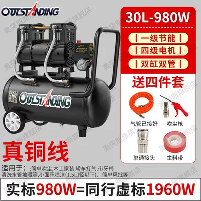 Oil-Free Silent Woodworking Household | Hava kompressorları - copper-980w-30lgift-package