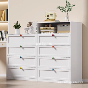 Steel Chest of Drawers Modern Simple Iron Storage Cabinet Storage Cabinet Drawer Cabinet Cream Style Floor-Standing Multi-Layer Drawer Cabinet