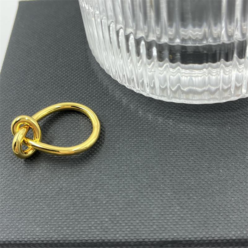 Elegant Fashion Simple Style Geometric Knot Copper Plating Knot Rings