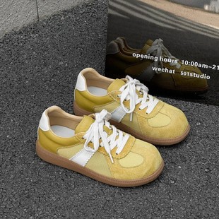 Kapibala Training Shoes for Women 2025 Spring Genuine Leather Loafers Doll Head Casual Sneakers Flat Breathable Height-Increasing