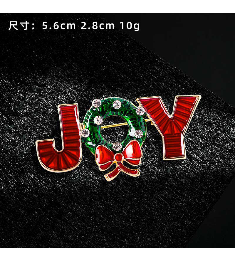 Christmas-Themed Joy Letter Brooch with Enamel Design, a Niche High-End Accessory That Pairs Well with Suits and Coats