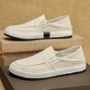 Canvas men's shoes summer leisure old Beijing flax cloth shoes men lazy one foot kick fisherman tide shoes 2024 new