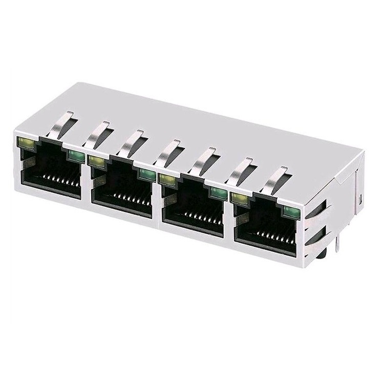 RTC-1CFGAD1a Manufacturers Supply with Light Network Port Socket 1X4 Multi-port 100m RJ45 Connector