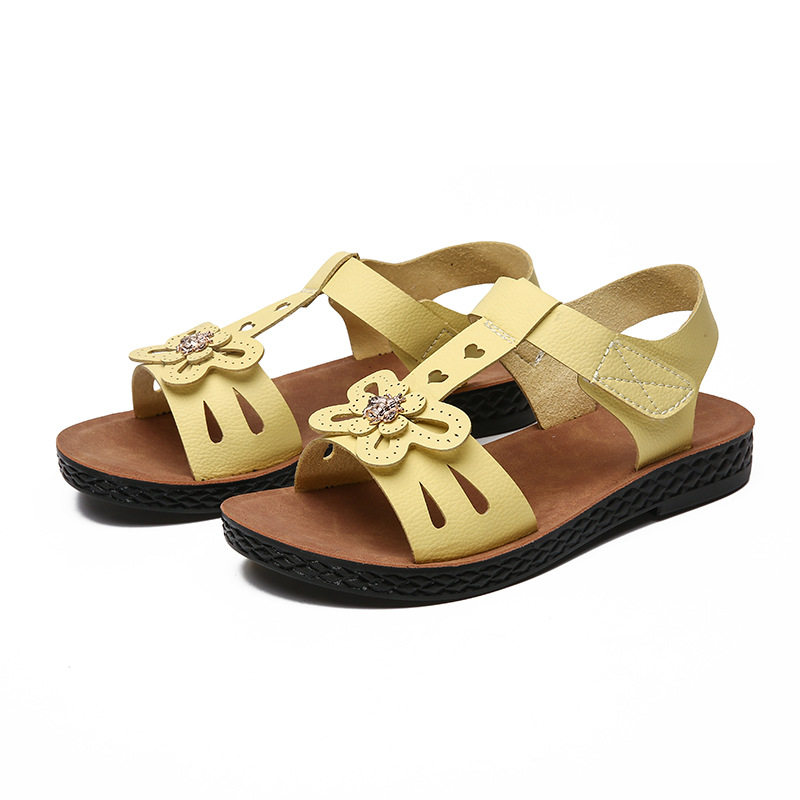 Dép sandal trẻ em đế mềm chống trơn trượt, thoáng khí đi biển và dạo phố — Màu cam, Màu vàng