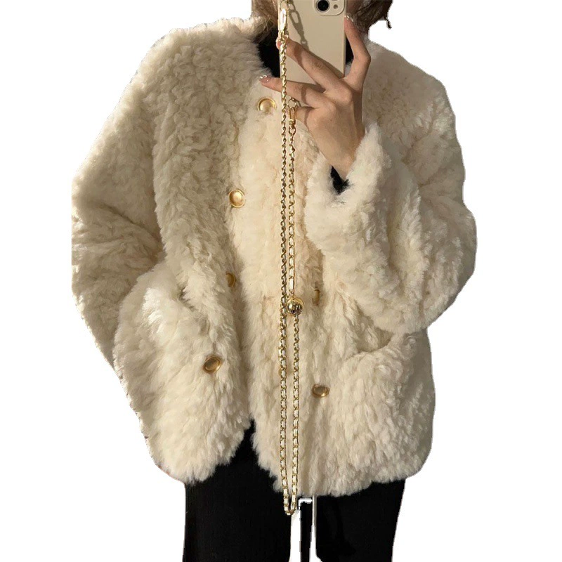 Пуховик oversize, белый стиль Chanel для подростков, свободный крой, утолщённый