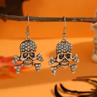 Модные сладкие крутые серьги Белый кулон форма черепа ушной крючок личность уникальные аксессуары K005