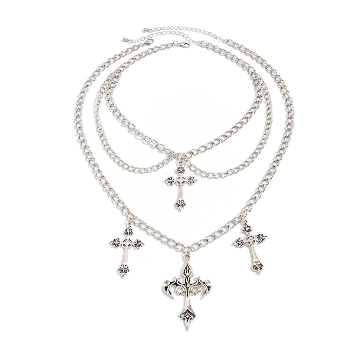 54g Weight Iron Pendant Material Layered Necklaces Classification Iron Chain Material 1 Piece Quantity Weekend Occasion Iron, Zinc alloy Material Cross Pattern Women's Gender Simple Style, Classic Style Style Dark Punk Cross Pendant Necklace Set For Women Exaggerated Stacking Cool Sweet Clavicle Chain Jewelry Geometric Pattern Alloy Zinc 27