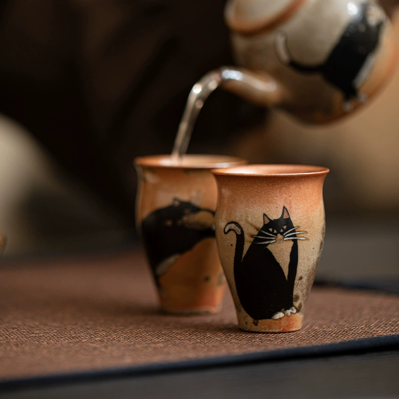 Дуньхуа Чжиye Котл CeramicTea Cup Handmade Classic Cup Silver Cup Home Retro Kung Fu Tea Sweet Cup Single Cup