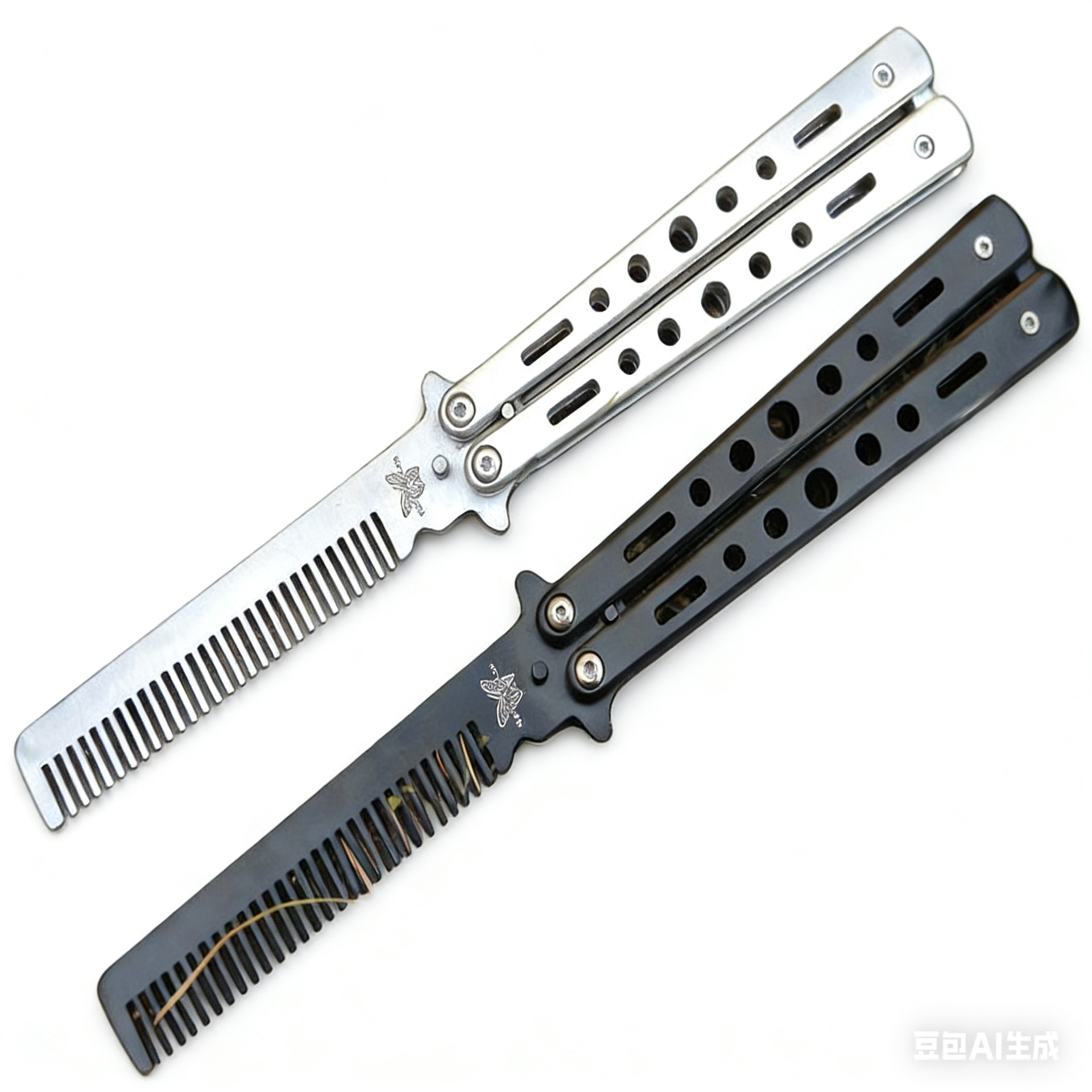 正品户外刀具 美国蝴蝶甩 军刀 初学训练刀（未开刃）