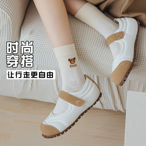 Socks for women in spring and autumn middle stockings in autumn winter sports stockings cute versatile bear cotton socks autumn stockings