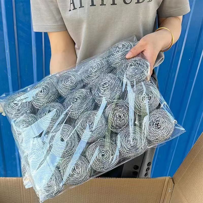 Factory wholesale household kitchen stainless steel large cleaning ball decontamination cleaning pot brush can be online shop on behalf of the hair steel ball