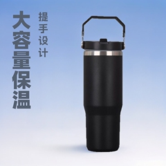 クロスボーダー厚さ20/30オンスハンドル自動車カップステンレス大容量保温保冷氷覇カップストロー付きカップ