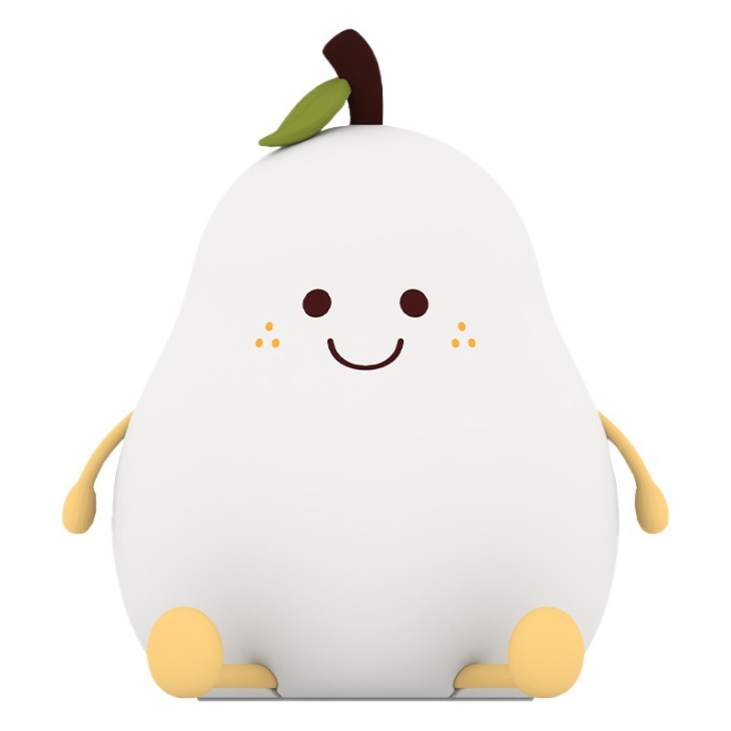 Luz nocturna de silicona con forma de pato y pera, recargable por USB