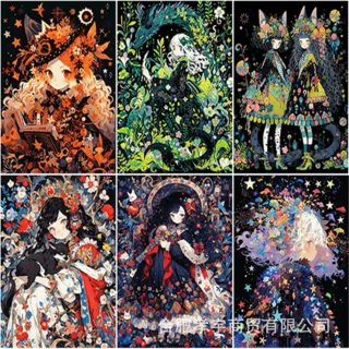 厂家直销diy新款卡通动漫星空女孩治愈钻石画满钻手工贴画