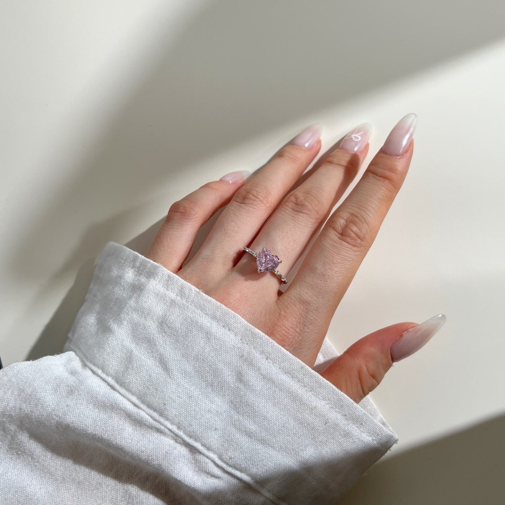 3g Weight Zircon Inlay Material Rings Classification 1 Piece Quantity Daily Occasion 925 Sterling Silver Material Heart Shape Pattern Women's Gender Plating Design Elegant Style 925 Sterling Silver Zircon Heart Shape Rings 925 Sterling Silver Rings 36