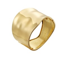 欧美夸张手镯金宽边欧美时尚手镯金拉丝女外贸手镯手链高级感手镯