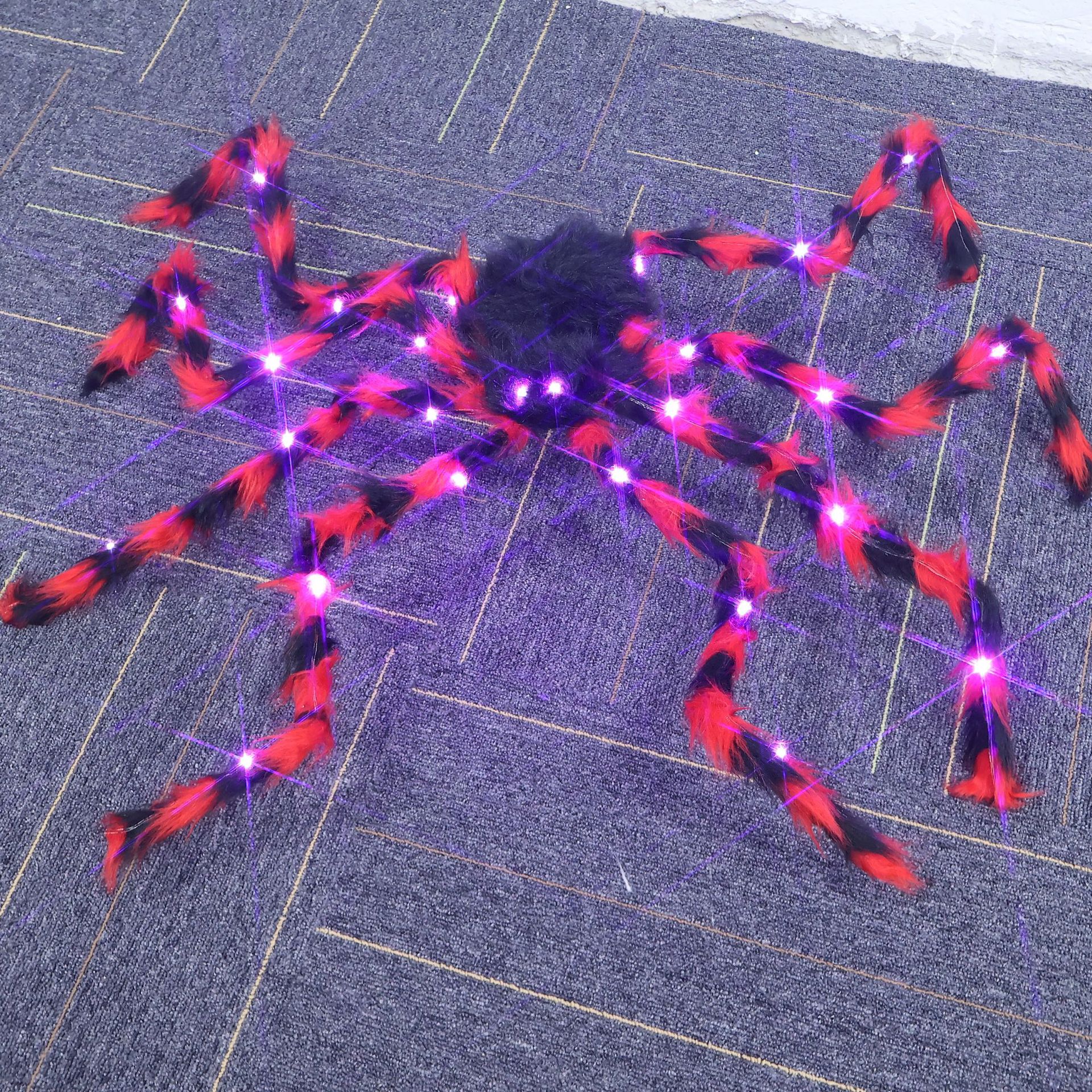 Araña luminosa de Halloween Decoración de Halloween Araña Fiesta de vacaciones Decoración de terror Ojos Araña luminosa Personalización