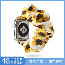 跨境热销弹力手表表带秋冬印花纺织watch表带时尚腕带表带iwatch