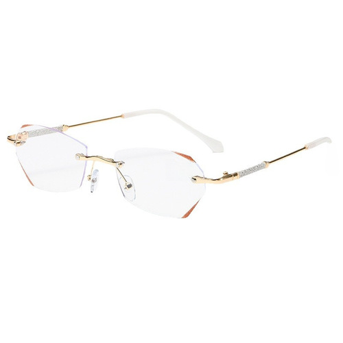 Reading Glasses for Seniors  New High-Definition Blue Light Blocking Rims Fashion Unframed Diamond-Edge Reading Glasses