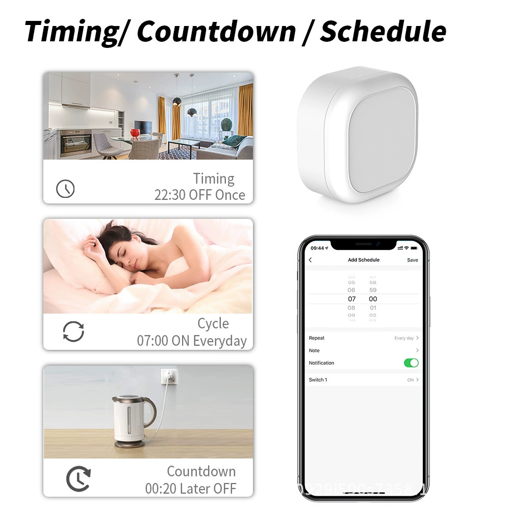 Wi‑Fi умный выключатель HomeKit 16A в монтажной коробке, приложение, дистанционное управление, таймер, наклейка CozyLife